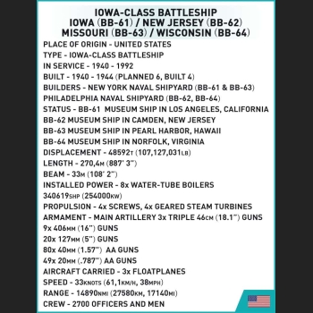 Iowa-Class 2685 Kl. 1:300 HC WWII Battleship (4in1) - Executive Edition